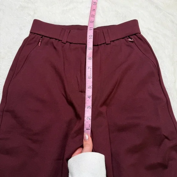 OGL Ponte-De-Roma High Rise Wide Leg Trousers Dark Berry XS - Picture 5 of 7